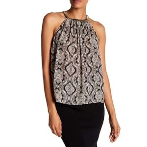 Joie Francis Silk Beaded Halter Neck Tank Top Blouse